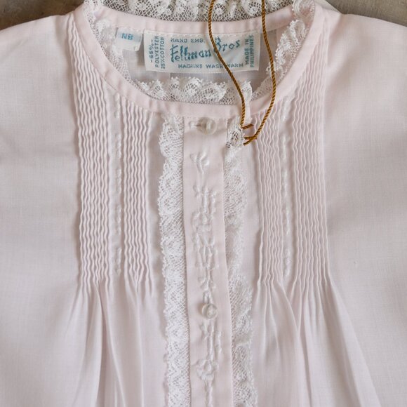 Newborn Pink Lace Folded Day Gown Feltman Brothers Coming Home Outfit NWT - Picture 3 of 4